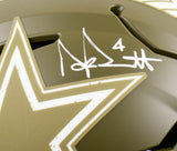Dak Prescott Signed Cowboys F/S Salute to Service Speed Flex- Beckett W Hologram