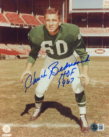 Chuck Bednarik Autographed Philadelphia Eagles 8x10 Photo HOF Beckett 56657