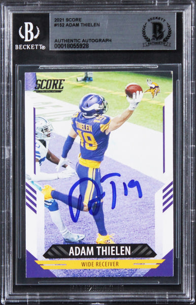 Vikings Adam Thielen Authentic Signed 2021 Score #152 Card BAS Slabbed