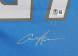 Lions Aidan Hutchinson Signed Blue Nike Game Jersey w/ Silver Sig BAS Witnessed