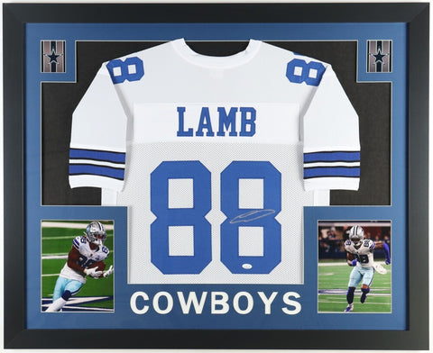 Ceedee Lamb Signed Cowboys 35"x43" Framed Jersey (JSA) 2020 1st Round Pk / WR