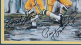 Bart Starr/Paul Hornung HOF Packers Signed 11x14 Lithograph Framed JSA 158844