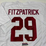 Autographed/Signed Minkah Fitzpatrick Alabama White College Jersey JSA COA