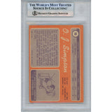 OJ Simpson Autographed 1970 Topps #90 HOF Trading Card Beckett 46498