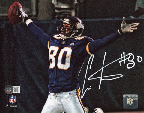Cris Carter Autographed/Signed Minnesota Vikings 8x10 Photo Beckett 40667