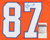 Ed McCaffrey Signed Denver Broncos Orange Home Jersey (JSA COA) 1998 Pro Bowl WR