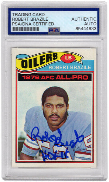 Robert Brazile Signed Oilers 1977 Topps Football Card #240 w/HOF - (PSA Slabbed)
