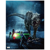 Sam Neill Autographed 1993 Jurassic Park T-Rex Diversion 11x14 Photo