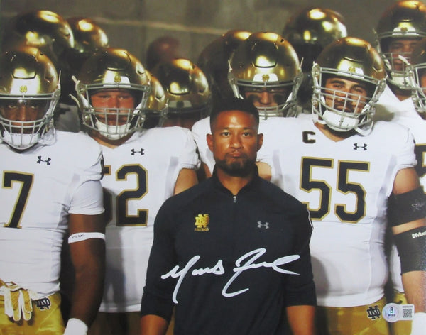 Marcus Freeman Coach Notre Dame Signed/Autographed 11x14 Photo Beckett 204931