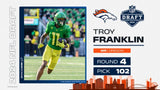 Troy Franklin Signed Oregon Ducks Pro Cut Jersey (Beckett) 2024 Round Pk Broncos