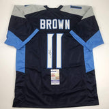 Autographed/Signed AJ A.J. Brown Tennessee Dark Blue Football Jersey JSA COA