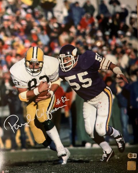 Packers TE PAUL COFFMAN Signed 16x20 Photo #12 AUTO - 3 x Pro Bowl - GBP HOF