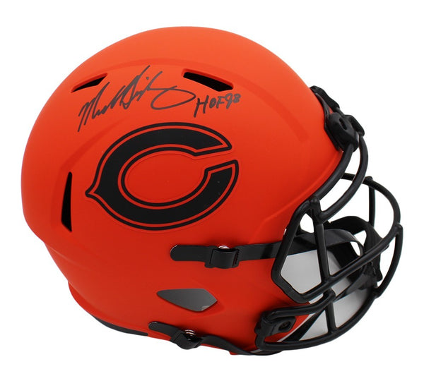 Mike Singletary Signed Chicago Bears Speed Full Size Rave NFL Helmet-HOF 98