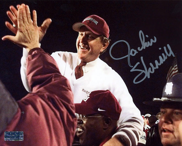 JACKIE SHERRILL AUTOGRAPHED MISSISSIPPI STATE BULLDOGS 8x10 PHOTO COA