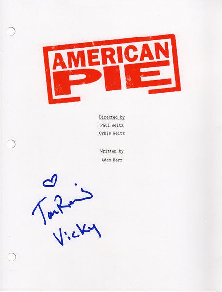 Tara Reid Signed American Pie Movie Script Cover Page w/Vicky - (SCHWARTZ COA)