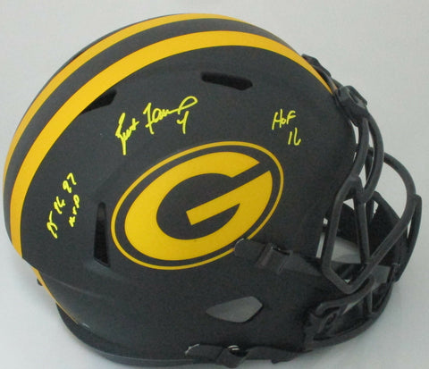 Packers BRETT FAVRE Signed Full Size Replica ECLIPSE Helmet AUTO w/ 2 Scripts