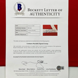 Framed Autographed/Signed Cristiano Ronaldo 33x42 Red Current Jersey BAS COA/LOA