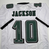 Autographed/Signed DeSean Jackson Philadelphia White Football Jersey Beckett BAS