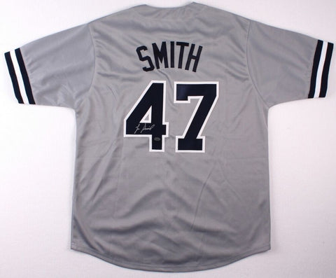 Lee Smith Signed Yankees Jersey (Leaf COA) 478 MLB Saves / Hall of Fame Closer