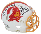 Bucs Derrick Brooks "SB XXXIV Champs" Signed 76-96 TB Speed Mini Helmet BAS Wit