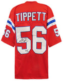 Andre Tippett (PATROITS) Signed Red T/B Custom Football Jersey w/HOF'08 (SS COA)