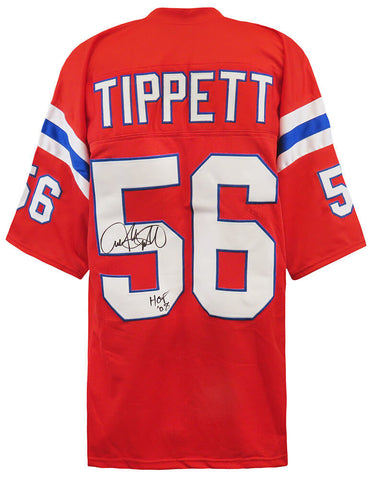 Andre Tippett (PATROITS) Signed Red T/B Custom Football Jersey w/HOF'08 (SS COA)