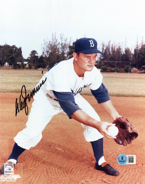 Don Zimmer Autographed Brooklyn Dodgers 8x10 Photo Beckett