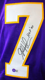 Steve Hutchinson SIgned Purple Pro Style Jersey With HOF- Beckett W holo *Black