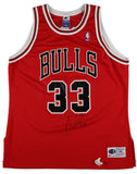 Scottie Pippen Signed Chicago Bulls Champion Authentic Basketball Jersey BAS