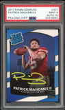 2017 Panini Donruss Rated Rookie Patrick Mahomes RC Yellow Ink PSA 9/10 Auto