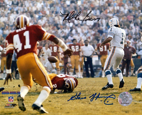 Garo Yepremian & Mike Bass Signed Dolphins vs Washington SB 8x10 Photo -(SS COA)