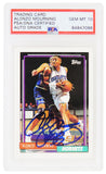 Alonzo Mourning Signed Hornets 1992-93 Topps Rookie Card #393 - (PSA - Auto 10)