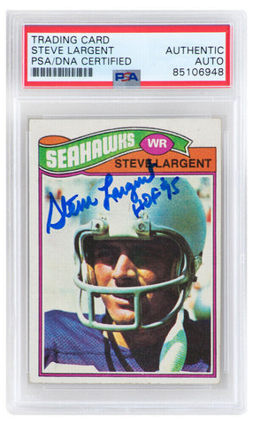 Steve Largent Signed Seahawks 1977 Topps Rookie Card #177 w/HOF'95 (PSA Slabbed)