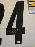 FRAMED PITTSBURGH STEELERS JOEY PORTER JR AUTOGRAPHED SIGNED JERSEY JSA COA