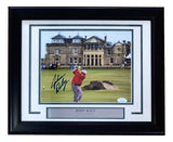 John Daly Signed In Blue Framed 8x10 PGA St. Andrews Swilcan Bridge Photo JSA