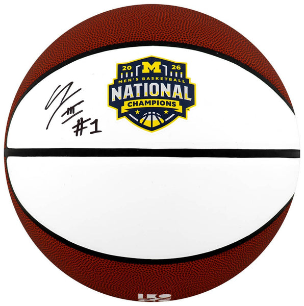 Trey McKenney Signed Michigan 2026 National Champs White Logo Basketball -SS COA