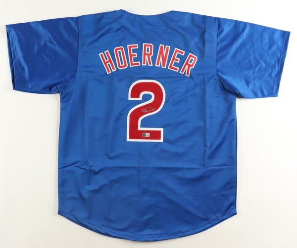 Nico Hoerner Signed Chicago Cubs Blue Home Jersey (Beckett) 2018 1st Round Pick
