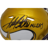 Adrian Peterson Autographed Minnesota Vikings Mini Helmet Insc. Beckett 46636