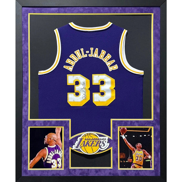 Kareem Abdul-Jabbar Autographed Signed Framed Purple Lakers Jersey JSA