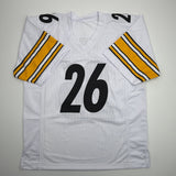 Autographed/Signed Le'Veon LeVeon Bell Pittsburgh White Jersey Beckett BAS COA