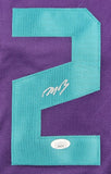 LaMelo Ball Charlotte Signed Purple Basketball Jersey JSA