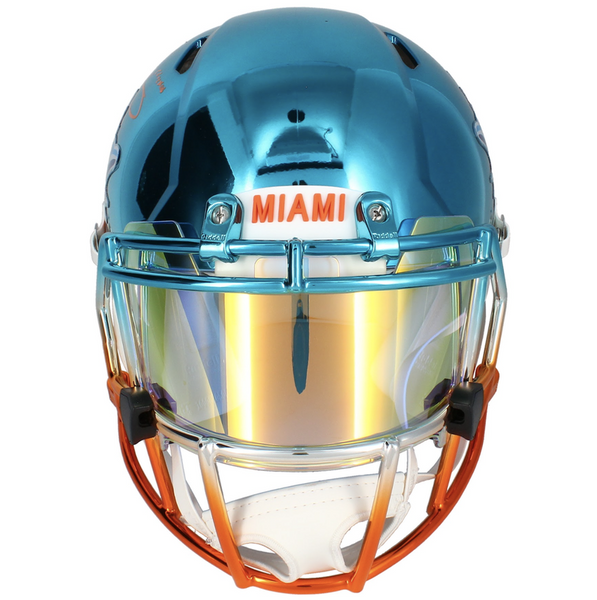 custom chrome football helmets Tyreek Hill Autographed "Cheetah" Custom Chrome Dolphins Speed Helmet – Super Sports Center