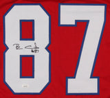 Ben Coates Signed New England Patriots Red Jersey (JSA COA) Super Bowl XXXV TE