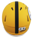 Steelers Pat Freiermuth Signed 2025 On-Field Alt Speed Mini Helmet W/ Case BAS W