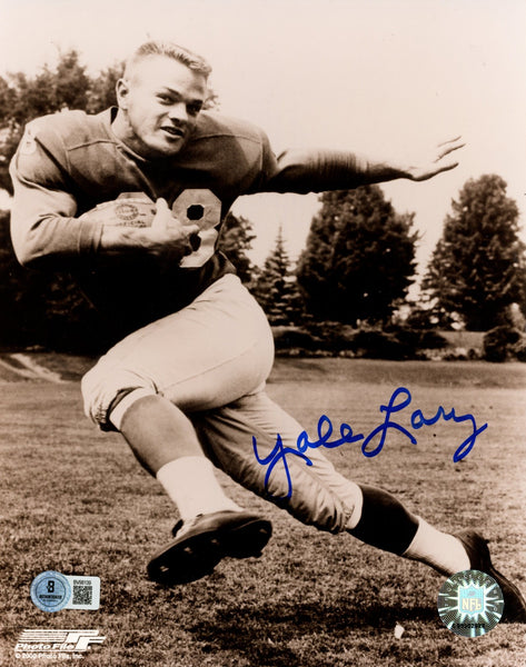 Yale Lary Autographed/Signed Detroit Lions 8x10 Photo Beckett 57595