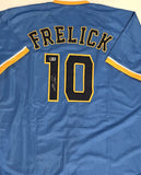 Brewers Outfielder SAL FRELICK Signed Custom Replica MKE Blue Jersey AUTO - BAS