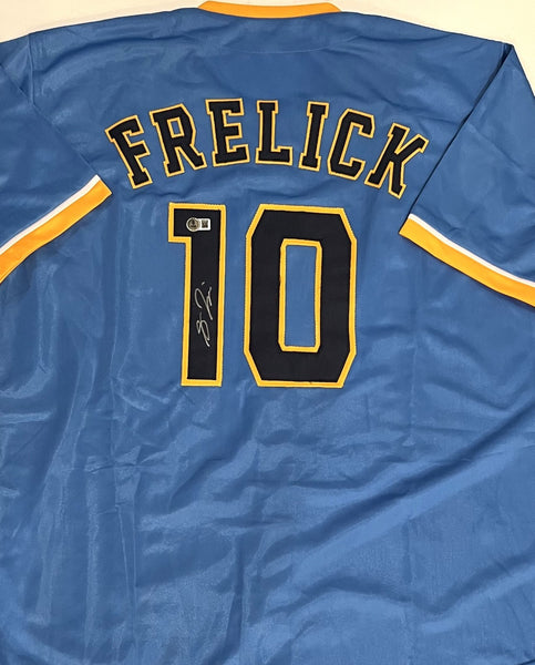 Brewers Outfielder SAL FRELICK Signed Custom Replica MKE Blue Jersey AUTO - BAS