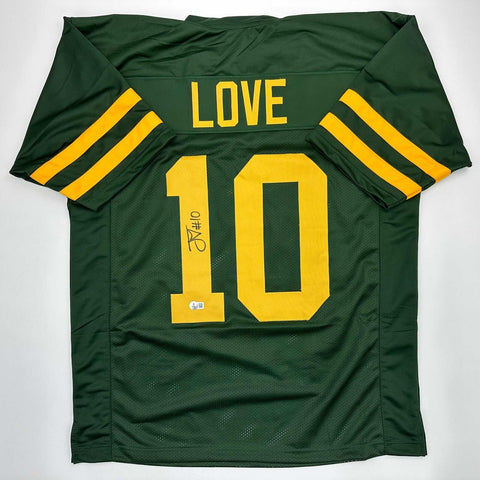Autographed/Signed Jordan Love Green Bay Color Rush Jersey Beckett BAS COA