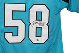 Thomas Davis Autographed/Signed Pro Style Blue XL Jersey Beckett 40165