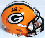 AJ Dillon Autographed Green Bay Packers Speed Mini Helmet - JSA *Black
